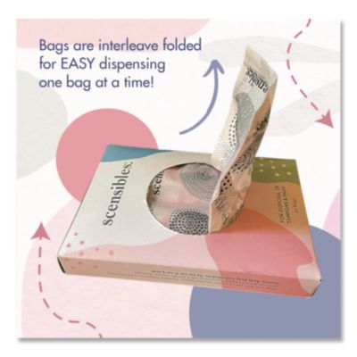 Scensibles Personal Disposal Bags, 3.38" x 2" x 9.75", Pink,