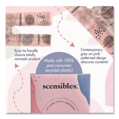 Scensibles Personal Disposal Bags, 3.38" x 2" x 9.75", Pink,