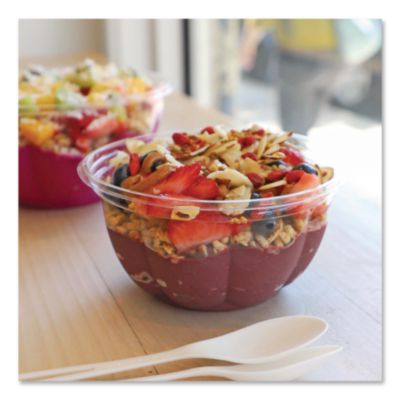 PLA Salad Bowls, 16 oz, 5.4" dia x 2.7"h, Clear, Plastic, 45