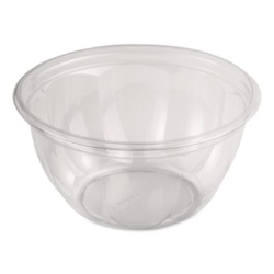 PLA Salad Bowls, 16 oz, 5.4" dia x 2.7"h, Clear, Plastic, 45