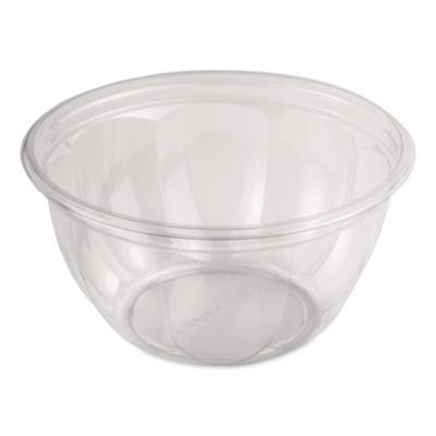 PLA Salad Bowls, 16 oz, 5.4" dia x 2.7"h, Clear, Plastic, 45