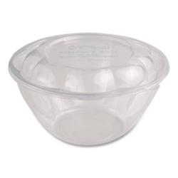 PLA Salad Bowl Lids, 6.8" dia x 0.8" h, Clear, Plastic, 600/