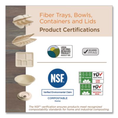 Laminated Fiber Containers, 20 oz, 6.7 x 8.7 x 1.7, Natural,