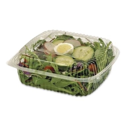 PLA Hinged Clamshells, 19 oz, 5.9 x 6.4 x 3.5, Clear, Plasti