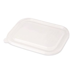 PLA Lids for Fiber Containers, 6.3 x 8.2 x 0.5, Clear, Plast
