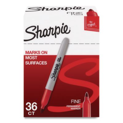 Fine Tip Permanent Marker Value Pack, Fine Bullet Tip, Red,