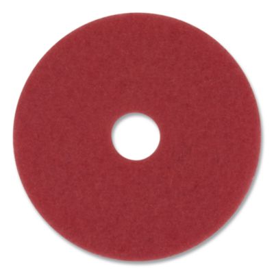 Low-Speed Buffer Floor Pads 5100, 14" Diameter, Red, 5/carto