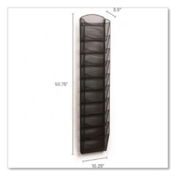 Onyx Mesh Literature Rack, Ten Compartments, 10.25w X 3.5d X