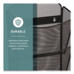 Onyx Mesh Literature Rack, Ten Compartments, 10.25w X 3.5d X