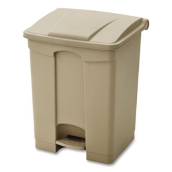 Large Capacity Plastic Step-On Receptacle, 17 gal, Plastic,