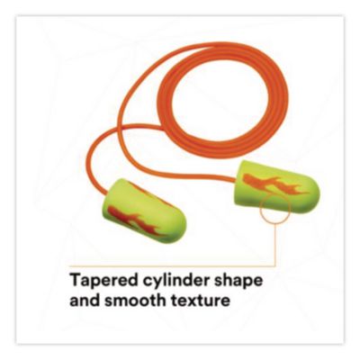E-A-Rsoft Yellow Neon Blasts Soft Foam Earplugs, Corded, 33