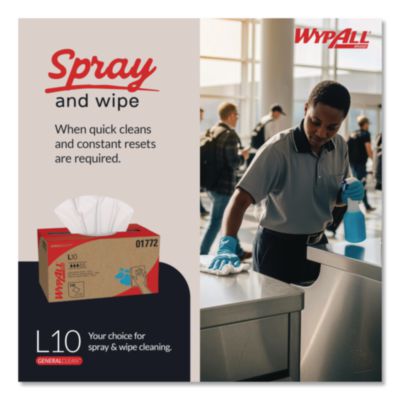 L10 SANI-PREP Dairy Towels, POP-UP Box, 1-Ply,  9 x 10.5, Wh