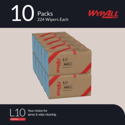L10 Windshield Towels, 1-Ply, 9.1 x 10.25, Light Blue, 224/P