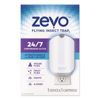 Flying Insect Indoor Fly Trap, 1 Plug-In Base, 1 Refill Cart