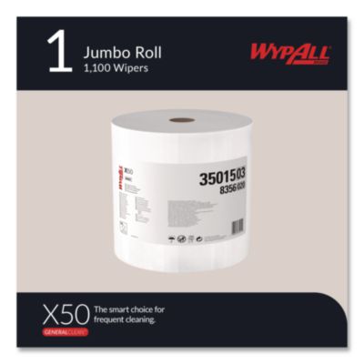GeneralClean X50 Cloths, Jumbo Roll, 13.4 x 9.8, White, 1,10