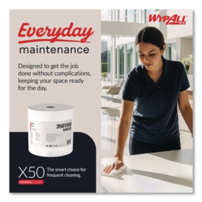 GeneralClean X50 Cloths, Jumbo Roll, 13.4 x 9.8, White, 1,10