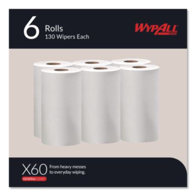 General Clean X60 Cloths, Small Roll, 13.5 x 19.6, White, 13