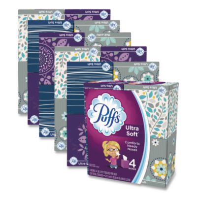 Ultra Soft Facial Tissue, 2-Ply, White, 56 Sheets/box, 4 Box