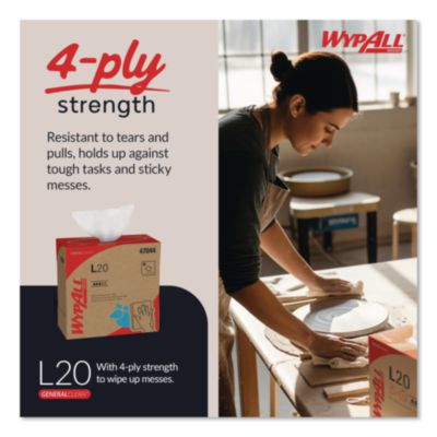 L20 Towels, POP-UP Box, 4-Ply, 9.1 x 16.8, Unscented, White,