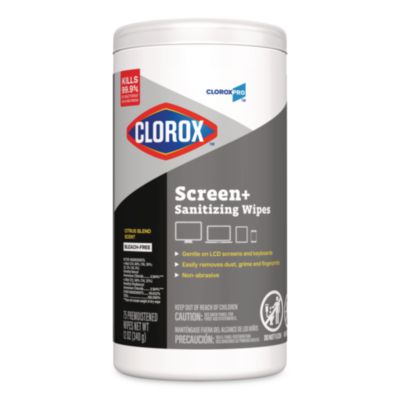 CloroxPro ScreenPlus Screen Sanitizing Wipes, 6 x 8, Citrus