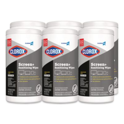 CloroxPro ScreenPlus Screen Sanitizing Wipes, 6 x 8, Citrus