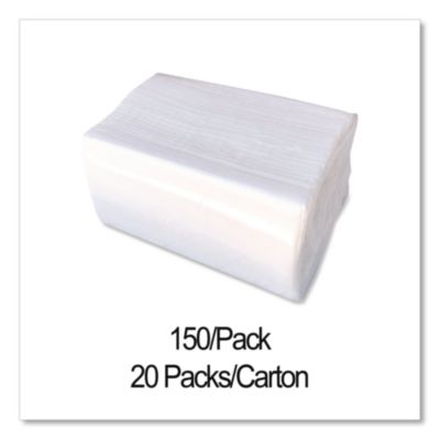 Dinner Napkins, 2-Ply, 14.5 x 16.5, White, 150/Pack, 20 Pack