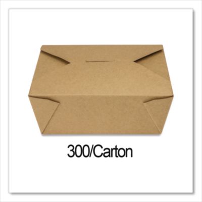 Reclosable Kraft Take-Out Box, 48 oz, 6.93 x 5.62 x 2.4, Bro