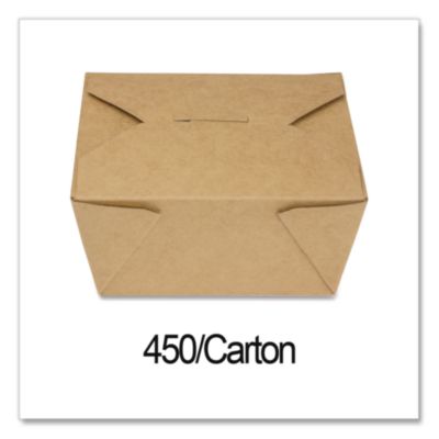Reclosable Kraft Take-Out Box, 30 oz, 5.06 x 4.27 x 2.4, Bro