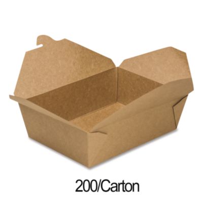 Reclosable Kraft Take-Out Box, 76 oz, 8.58 x 6.28 x 2.4, Bro