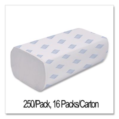 Multifold Towels, 1-Ply, 9.25 x 9.05, White, 250/Pack, 16 Pa
