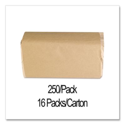 Singlefold Paper Towels, 9 x 9.45, Natural, 250/Pack, 16 Pac