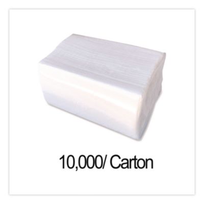 Tall-Fold Napkins, 1-Ply, 5.98 x 11.38, White, 10,000/Carton