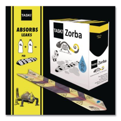 Zorba Absorbent Control Strips, 0.5 gal, 1" x 100 ft, 50 Str