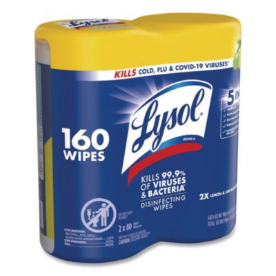 Disinfecting Wipes, 1-Ply, 7 x 7.25, Lemon and Lime Blossom,
