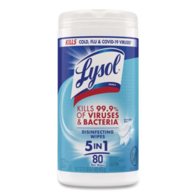 Disinfecting Wipes, 1-Ply, 7 x 7.25, Crisp Linen, White, 80