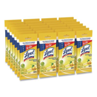 Disinfecting Wipes Flatpacks, 1-Ply, 6.69 x 7.87, Lemon and