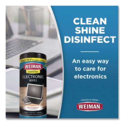 E-tronic Wipes, 1-Ply, 7 x 8, White, 30/Canister, 4 Canister