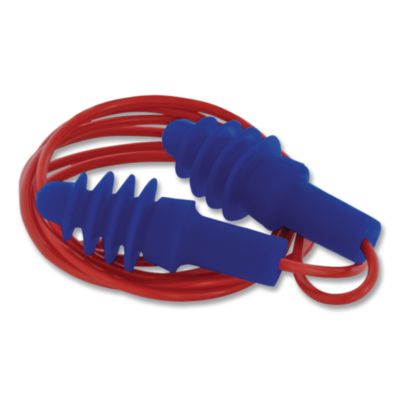 AirSoft Multiple-Use Corded Earplugs, Red Cord, 27 dB NRR, O