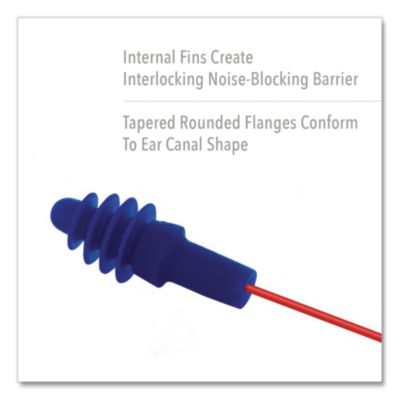 AirSoft Multiple-Use Corded Earplugs, Red Cord, 27 dB NRR, O