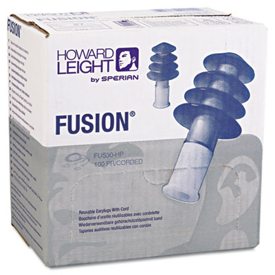 Fusion Multiple-Use Earplugs, Corded, 27 dB NRR, One Size Fi