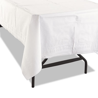 Cellutex Table Covers, Tissue/polylined, 54" X 108", White,
