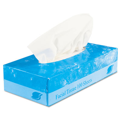 Boxed Facial Tissue, 2-Ply, White, 100 Sheets/Box, 30 Boxes/