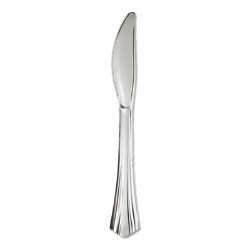 Heavyweight Plastic Knives, Reflections Design, Silver, 600/