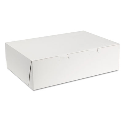 White One-Piece Non-Window Bakery Boxes, 1/4-Sheet Cake Box,