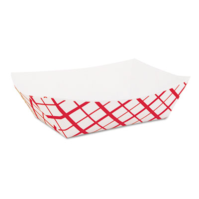 Paper Food Baskets, 2 lb Capacity, Red/White, Paper, 1,000/C