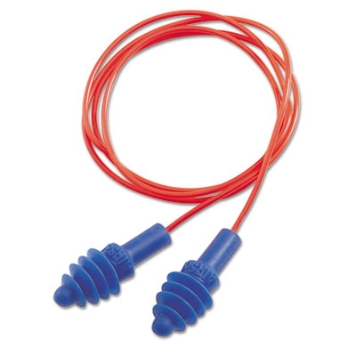 AirSoft Multiple-Use Corded Earplugs, Red Cord, 27 dB NRR, O