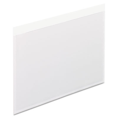 Self-Adhesive Pockets, 6" x 4", Clear Front/White Back, 100/