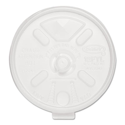 Lift n' Lock Plastic Hot Cup Lids, With Straw Slot, Fits 10