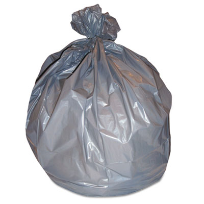 Right Sack Can Liners, 56 gal, 40.64 mic, 44" x 55", Gray, 1