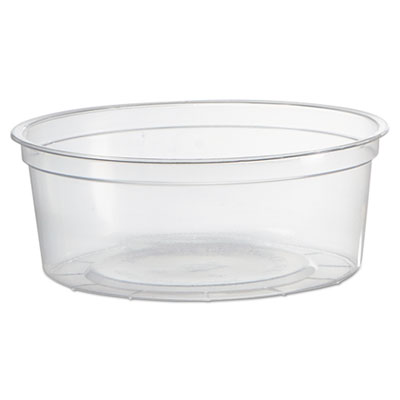 Deli Containers, 8 oz, Clear, Plastic, 50/Pack, 10 Pack/Cart